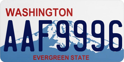 WA license plate AAF9996