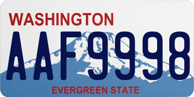 WA license plate AAF9998