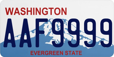 WA license plate AAF9999