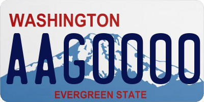 WA license plate AAG0000