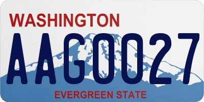 WA license plate AAG0027