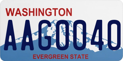 WA license plate AAG0040