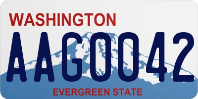 WA license plate AAG0042