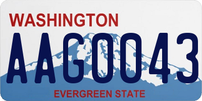 WA license plate AAG0043