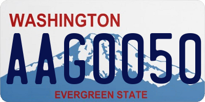 WA license plate AAG0050