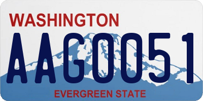 WA license plate AAG0051