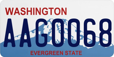 WA license plate AAG0068