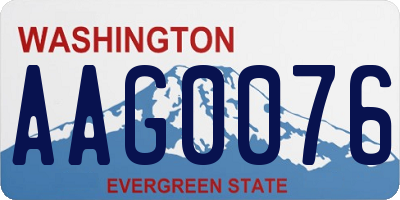 WA license plate AAG0076