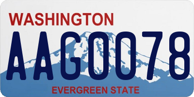 WA license plate AAG0078