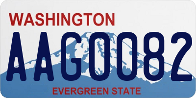 WA license plate AAG0082