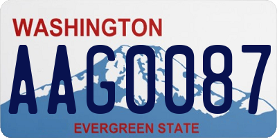 WA license plate AAG0087