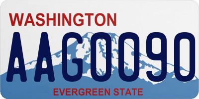 WA license plate AAG0090