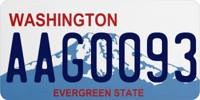 WA license plate AAG0093