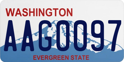 WA license plate AAG0097