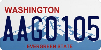 WA license plate AAG0105