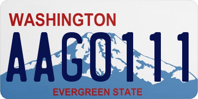 WA license plate AAG0111