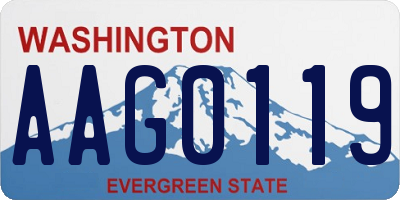WA license plate AAG0119