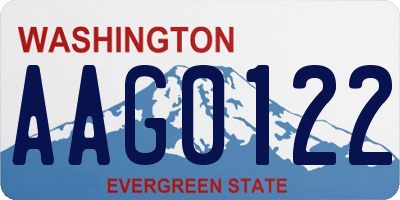 WA license plate AAG0122
