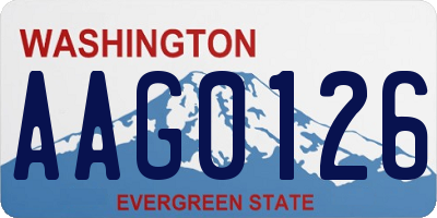 WA license plate AAG0126