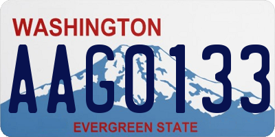 WA license plate AAG0133