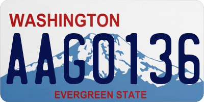 WA license plate AAG0136