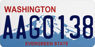 WA license plate AAG0138