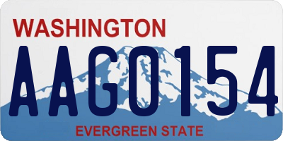 WA license plate AAG0154