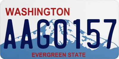WA license plate AAG0157