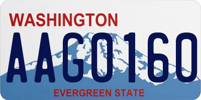 WA license plate AAG0160