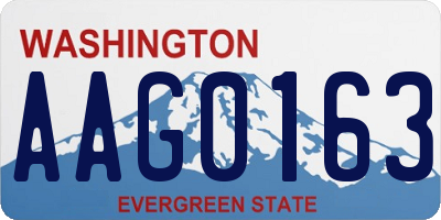 WA license plate AAG0163