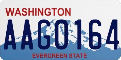 WA license plate AAG0164