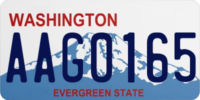 WA license plate AAG0165