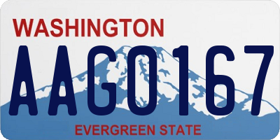 WA license plate AAG0167