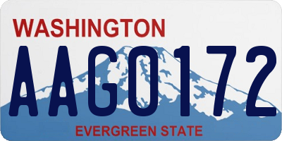 WA license plate AAG0172