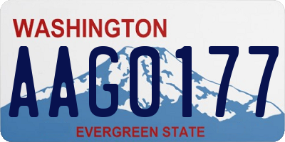 WA license plate AAG0177