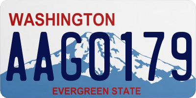 WA license plate AAG0179