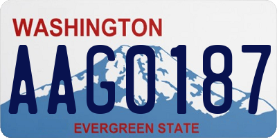 WA license plate AAG0187