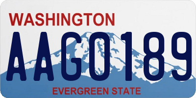 WA license plate AAG0189