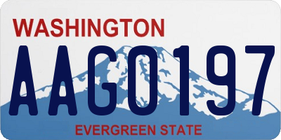 WA license plate AAG0197