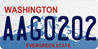 WA license plate AAG0202