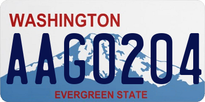 WA license plate AAG0204