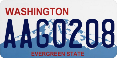 WA license plate AAG0208