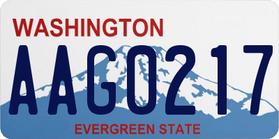 WA license plate AAG0217