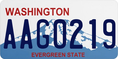 WA license plate AAG0219