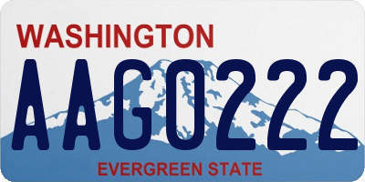 WA license plate AAG0222
