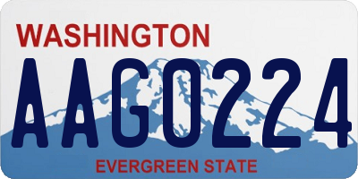 WA license plate AAG0224