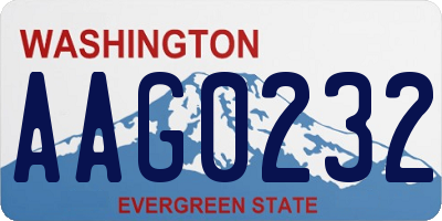 WA license plate AAG0232