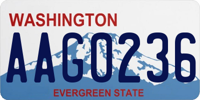 WA license plate AAG0236