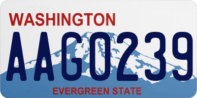 WA license plate AAG0239