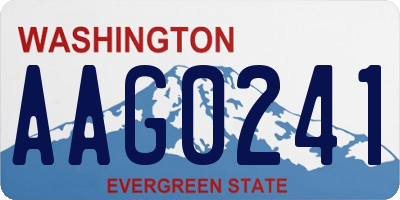 WA license plate AAG0241